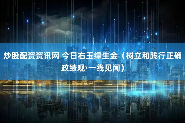炒股配资资讯网 今日右玉绿生金（树立和践行正确政绩观·一线见闻）